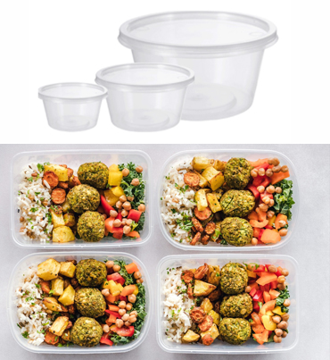 CLEAR MICROWAVABLE CONTAINERS